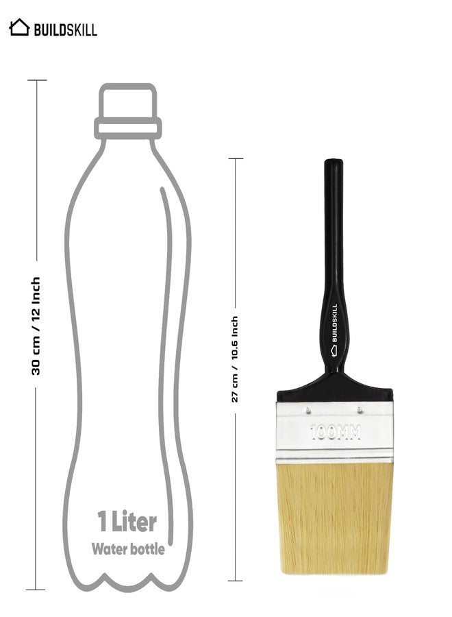 BUILDSKILL مجموعة فرش طلاء BUILDSKILL مكونة من 4 قطع | المقاسات: 1 بوصة، 2 بوصة، 3 بوصة، 4 بوصة | فرشاة طلاء بشعيرات ناعمة للجدران | فرش طلاء متينة وسميكة للنوافذ والأبواب | لمسة نهائية ناعمة | فرش طلاء للاستخدام المنزلي والمهني - Image 2